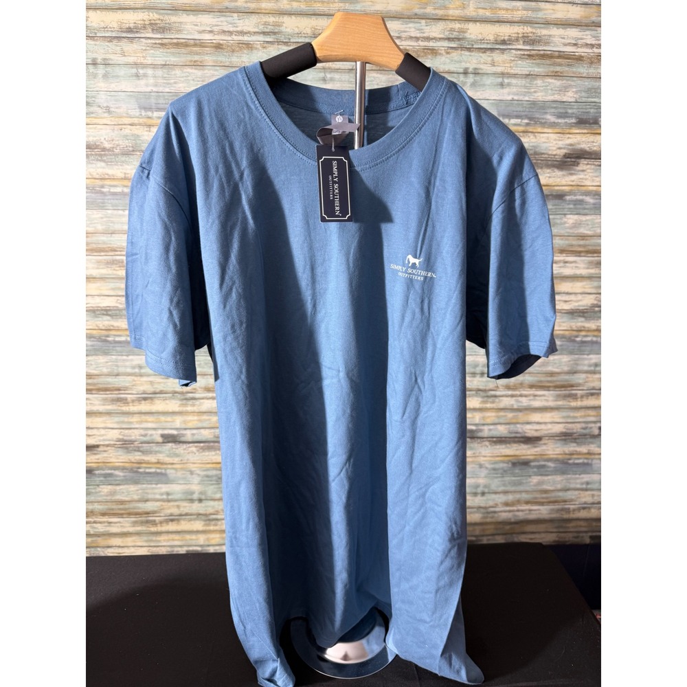 Simply Southern T-Shirt XL Blue NEW American Dude Graphic Tee Short Sleeve XL